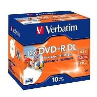 Verbatim DVD-R Dual Layer Printable 12x, 10ks cakebox - Médium