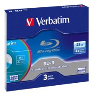 Verbatim BD-R 25GB 4x, 3ks COLOURS v SLIM krabičce - Médium