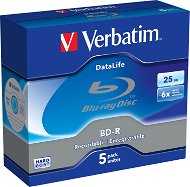 Verbatim BD-R Datalife 25GB 6x Write Speed, 5pcs - Media
