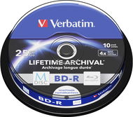 VERBATIM M-DISC BD-R SL 25 GB 4× INKJET PRINTABLE spindle 10pck/BAL - Médium