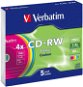 Verbatim CD-RW 4x, COLOURS 5 db - SLIM tokokban - Média