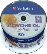 VERBATIM DVD+R DL 8.5 GB, 8×, printable, spindle 50 ks - Médium