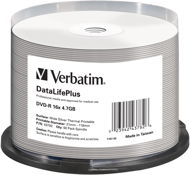 VERBATIM DataLifePlus DVD-R 4,7 GB, 16x, silver thermal printable, spindle 50 Stk - Medien