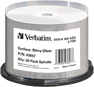 VERBATIM DataLifePlus DVD-R 4,7 GB, 16x, shiny silver thermal printable, spindle 50 Stk - Medien