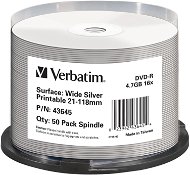 VERBATIM DVD-R DataLifePlus 4,7GB, 16x, silver inkjet printable, spindle 50 db - Média