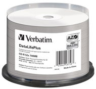 VERBATIM CD-R DataLifePlus 700MB, 52x, white thermal printable, spindle 50 db - Média