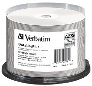 VERBATIM CD-R DataLifePlus 700 MB, 52×, silver thermal printable, spindle 50 ks - Médium