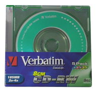 CD-RW přepisovací médium Verbatim, MINI 8cm, 185MB - -