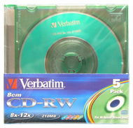 Verbatim CD-RW 13x MINI 8cm COLOURS 5ks v SLIM krabičce - Médium