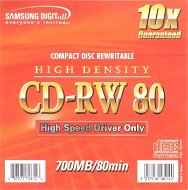 CDRW přepisovací médium Samsung 10x, 80min/700MB, balení v SLIM krabičce - -