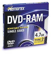 DVD-RAM médium MEMOREX 4.7GB, balení v krabičce - -