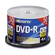 DVD-R médium MEMOREX 4.7GB 4x speed, balení 50 kusů cakebox
