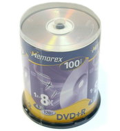 DVD+R médium MEMOREX 4.7GB 8x speed, balení 100 kusů cakebox - -