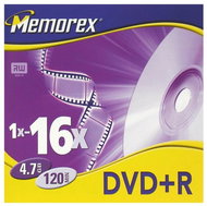 DVD+R médium MEMOREX 4.7GB 16x speed, balení 10 kusů v SLIM krabičce - -