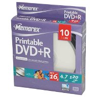 DVD+R médium MEMOREX Printable 4.7GB 16x speed, balení 10 kusů cakebox - -