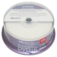 DVD+R médium MEMOREX Printable 4.7GB 16x speed, balení 25 kusů cakebox - -