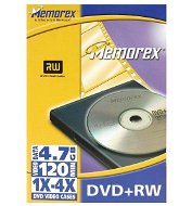 DVD+RW médium MEMOREX 4.7GB 4x speed, balení v DVD krabičce - -