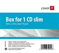 Krabička slim na 1 ks - číra (transparent), 5,2 mm, 10 pack - Obal na CD/DVD