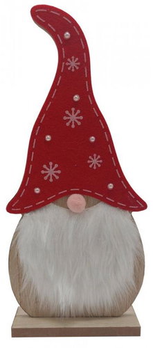 GOBA Vánoční dekorace - dřevěný skřítek, vousatý, 27 cm - Christmas Decoration - Main image
