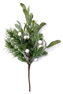 GOBA Vánoční dekorace - větvička jmelí, 30 cm - Christmas Decoration