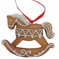 GOBA Vánoční dekorace - závěsný perníčkový koník, 6 cm - Christmas Decoration