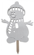 GOBA Vánoční dekorace - dřevěný zápich, sněhulák bílý, 46 cm - Christmas Decoration