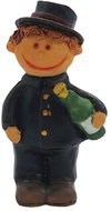 GOBA Vánoční dekorace - kominíček pro štěstí se šampusem, 9 cm - Christmas Decoration