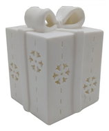 GOBA Vánoční dekorace - porcelánový LED dárek, 12 cm - Christmas Decoration