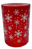GOBA Vánoční svícen - skleněný, svítící červené vločky - Vánoční svícen