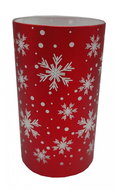 GOBA Vánoční svícen - skleněný, svítící červené vločky  - Vánoční svícen