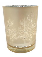 GOBA Christmas candle holder - glass, golden trees M - Christmas Candlestick