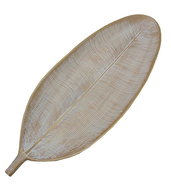 GOBA Talíř dekorační - dřevěný list, zlatý 60cm - Talíř