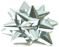 GOBA Rosettes medium, 7 cm, silver - pack 24 pcs - Ribbon