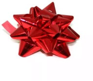 GOBA Rosettes medium, 7 cm, metallic red - pack of 24 - Ribbon