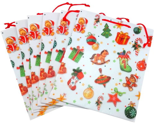 GOBA Christmas bag size M, pack of 6 - Gift Bag - Main image