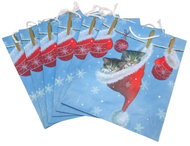 GOBA Christmas bag Cats in hat, size M, pack of 6 - Gift Bag