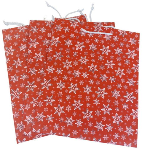 GOBA Christmas L Snowflakes red - pack of 3 - Gift Bag - Main image