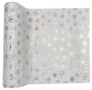 Goba Velvet runner with flakes, white 28 cm × 3 m - Runner
