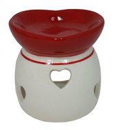 Aroma lamp ceramic red and white Heart - Aroma Lamp