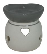 Aroma lampa keramická šedobílá Srdce - Aromalampa