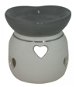Aroma Lamp Aroma lamp ceramic grey and white Heart - Aromalampa