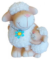 GOBA Easter decoration - Ceramic sheep mother with flower, 19 × 14 cm - Easter Decoration