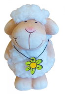 GOBA Easter decoration - Sheep with flower, 10 × 6 cm - Easter Decoration