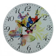 Goba Clock Painted Butterflies - Wall Clock