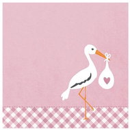 Stork in pink - Paper Napkins