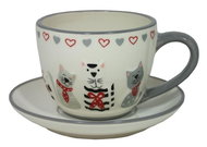 GOBA Ceramic mug with saucer Cats - Mug