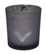 GOBA heart glass lilac large - Candlestick