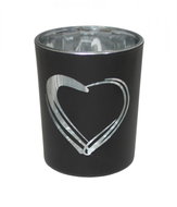 GOBA heart glass black small - Candlestick
