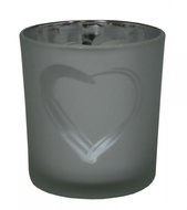 GOBA glass heart silver large - Candlestick