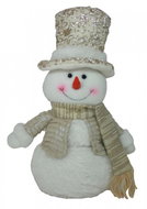 GOBA Vánoční dekorace - sněhulák, se zlatým kloboukem - Vánoční dekorace